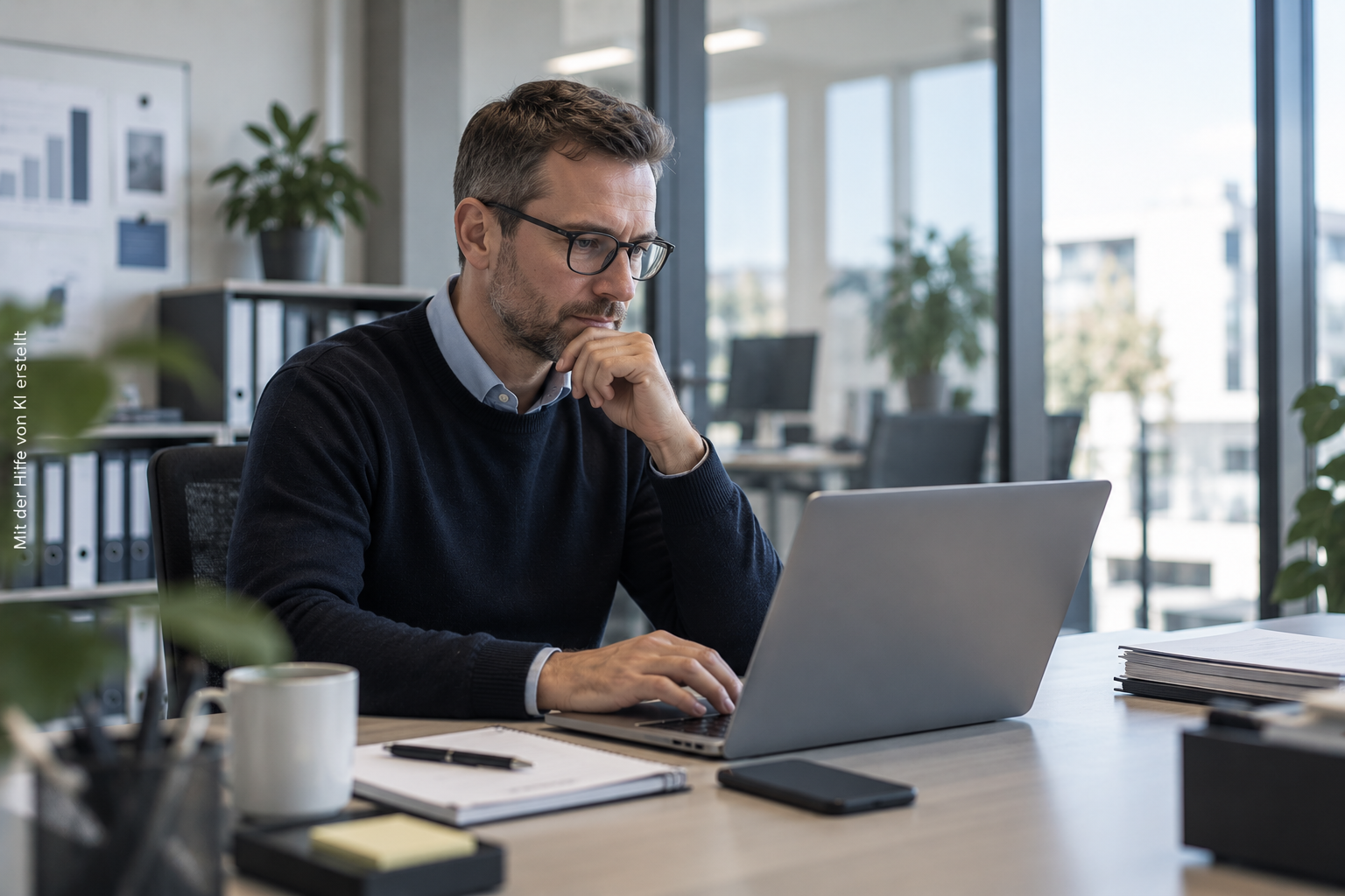 Mann am Computer in einem Büro